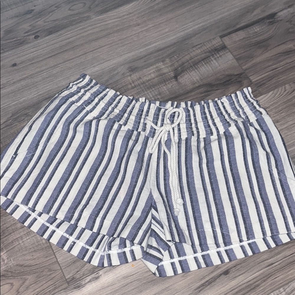Striped Navy and White Women's Shorts